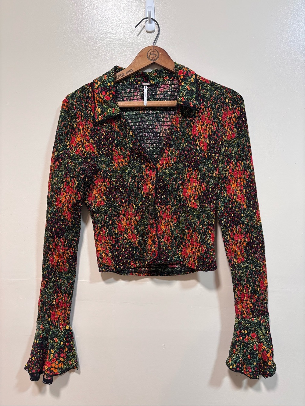 Free People Amelia Printed Blouse Multi S